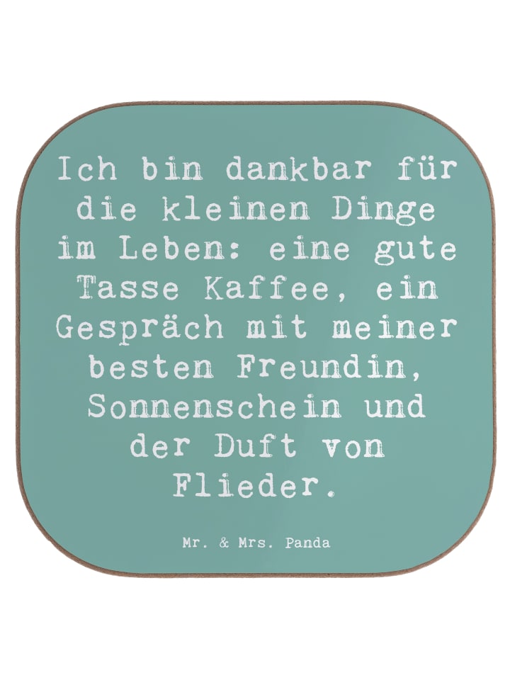Untersetzer Spruch Dankbarkeit für kleine Dinge... in Meeresbrise