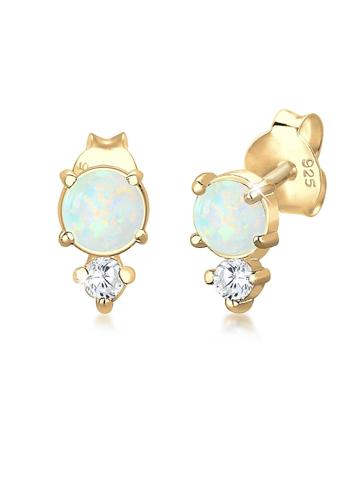 Ohrringe 925 Sterling Silber Kreis in Gold