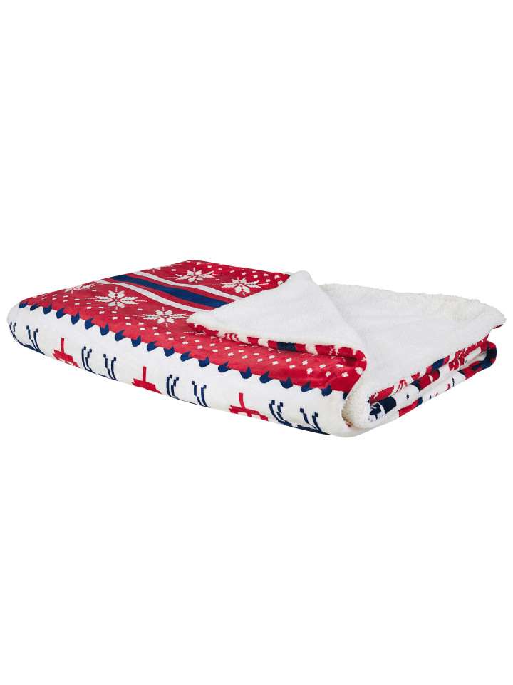 Kuscheldecke REKA in Rot/Weiß/Blau - (W) 150 x (H) 2 x (L) 200 cm