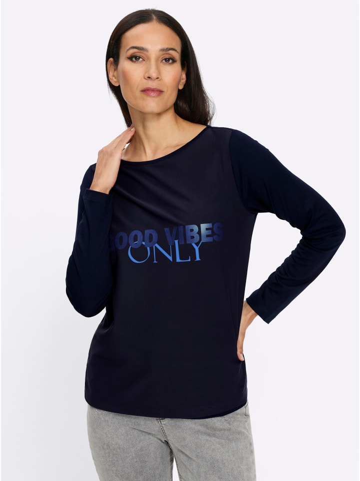 Mesh-Shirt in marine-eisblau