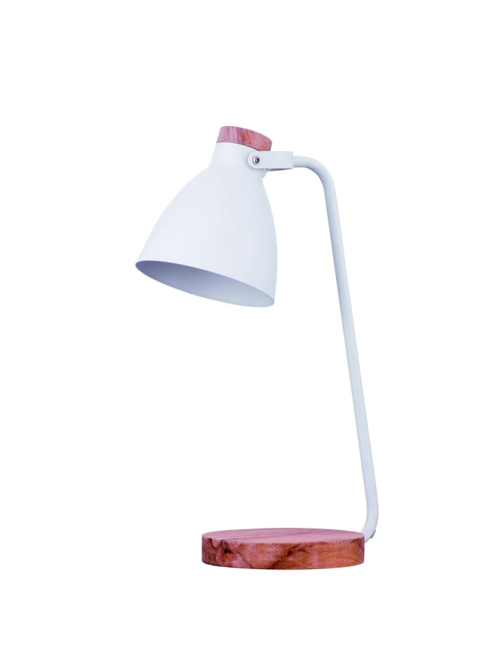 LuminarWood Stehlampe Tischlampe - Zeitlose E27-Fassung und 1,5 m in weiß