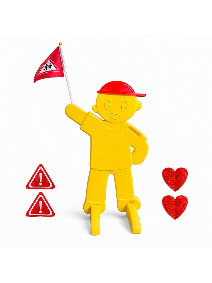 Warnfigur Kinder in Gelb - (B)52 x (H)84 x (T)46 cm