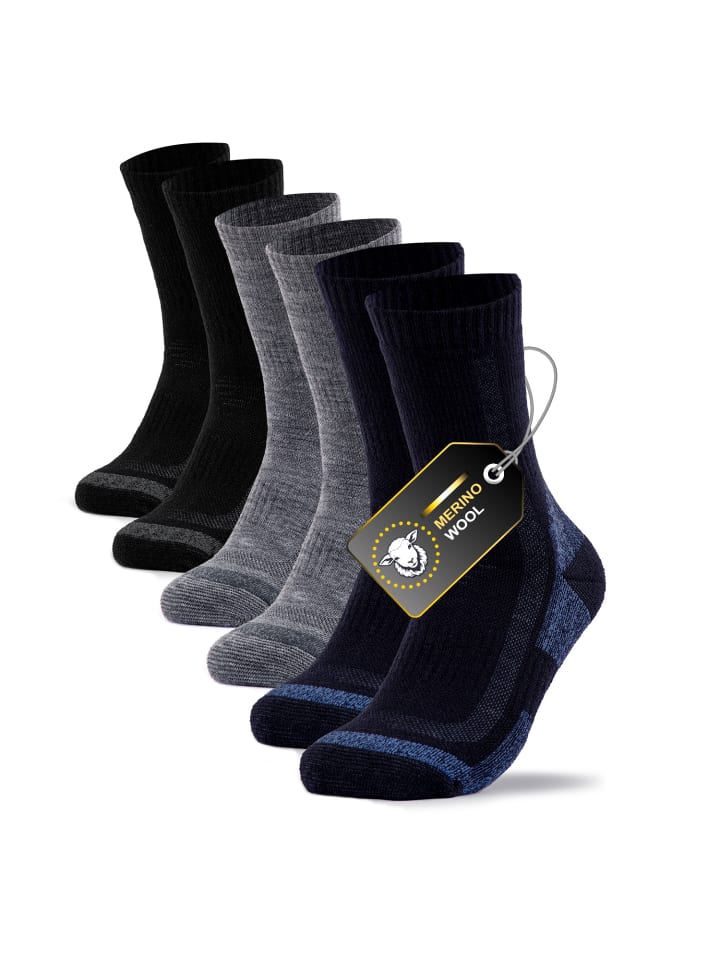 3er Pack Merino Thermo Socken Erik in Blau-Mix