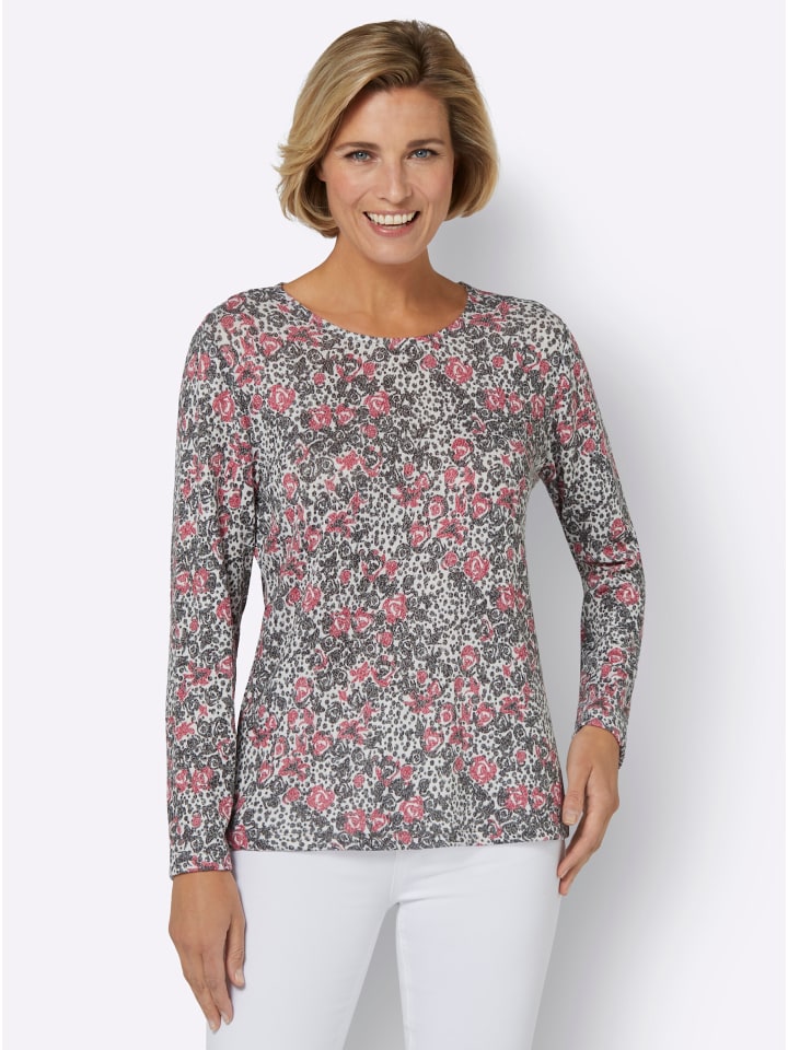 Druck-Shirt in weiß-gemustert