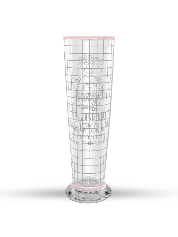 Bierglas Chinchilla Blume mit Spruch in Transparent