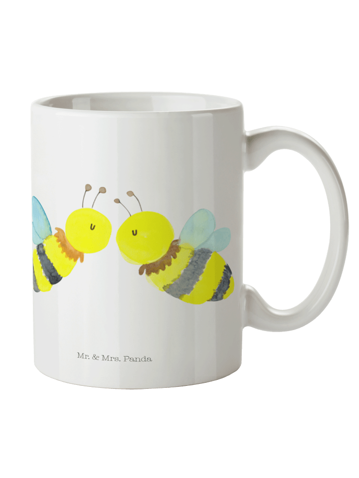 Kaffeebecher Biene Liebe ohne Spruch in Weiß