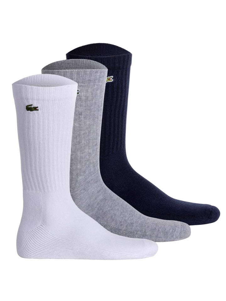 Socken 3er Pack in Weiß/Grau/Dunkelblau