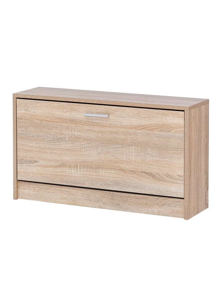 Schuhschrank in Grau / Spanplatte / 80x24x47