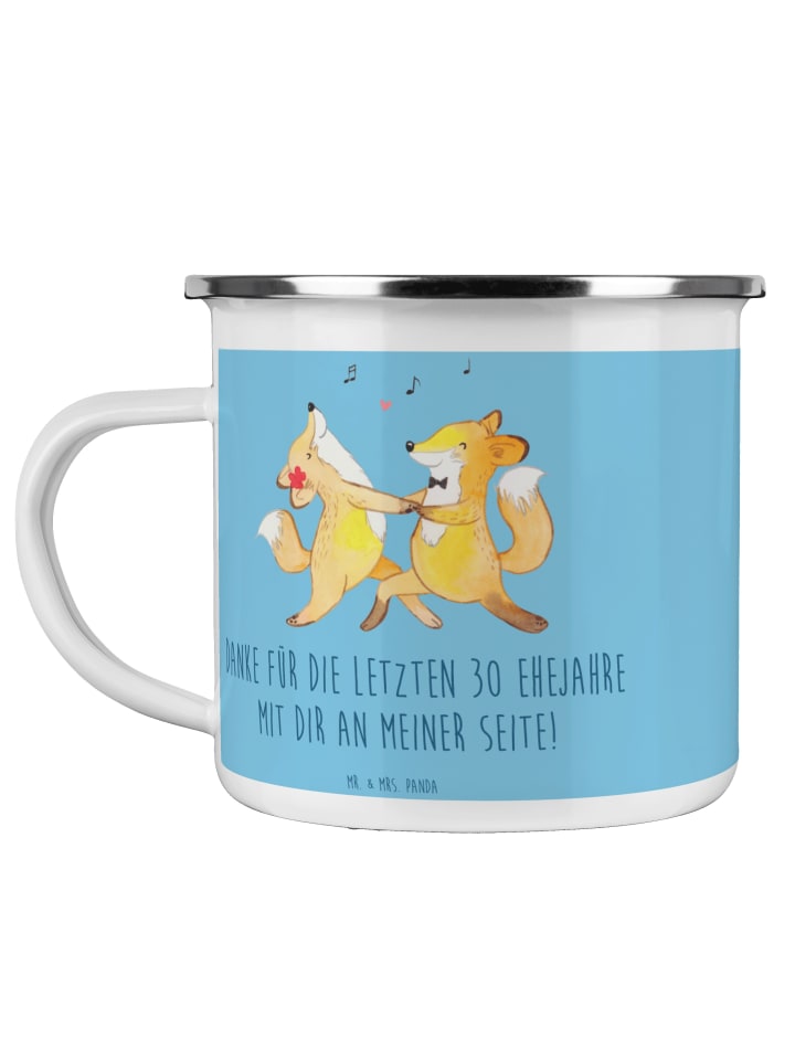 Campingtasse 30. Hochzeitstag Perlenhochzeit mi... in Sky Blue