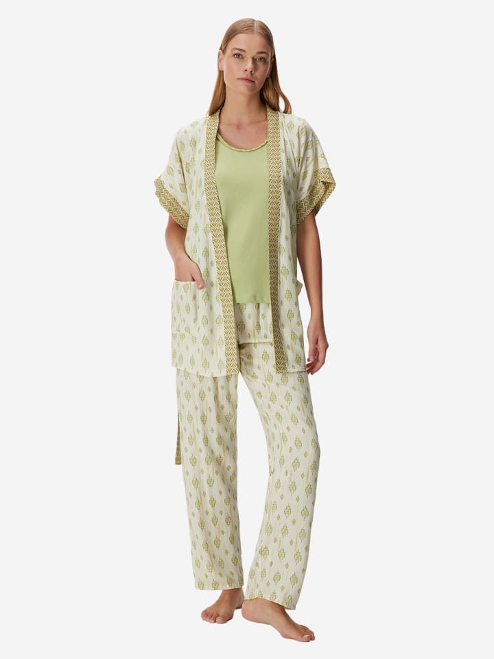 Sleepwear-Set Gown, Camisole & Pants Petunia Dahlia in green