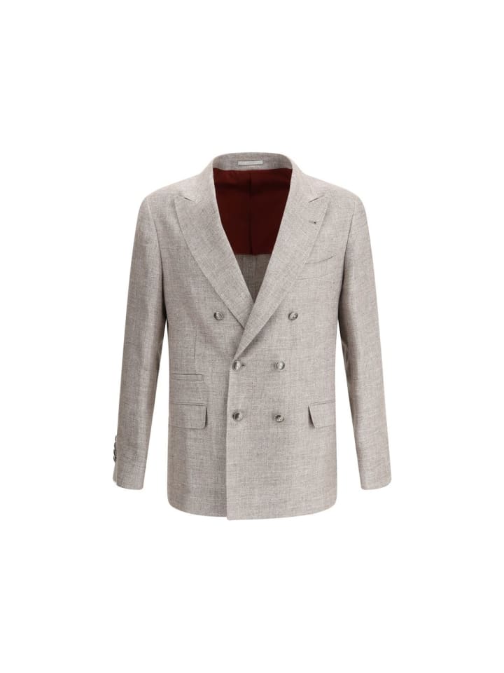 Braun Hell Leinen Blazer