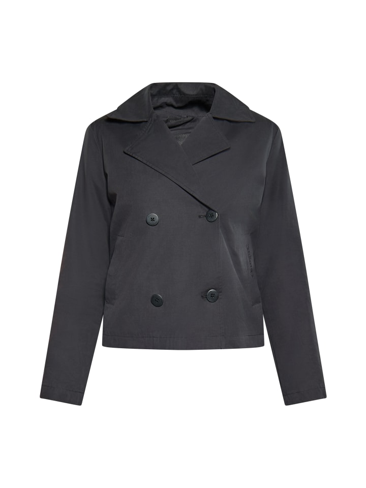 Damen Kurze Trenchjacke in Schwarz