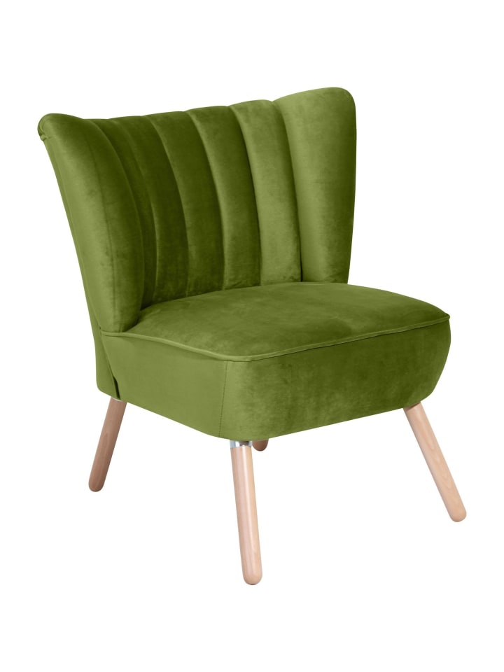 SESSEL Kadisha Bezug Samtvelours Buche natur / oliv