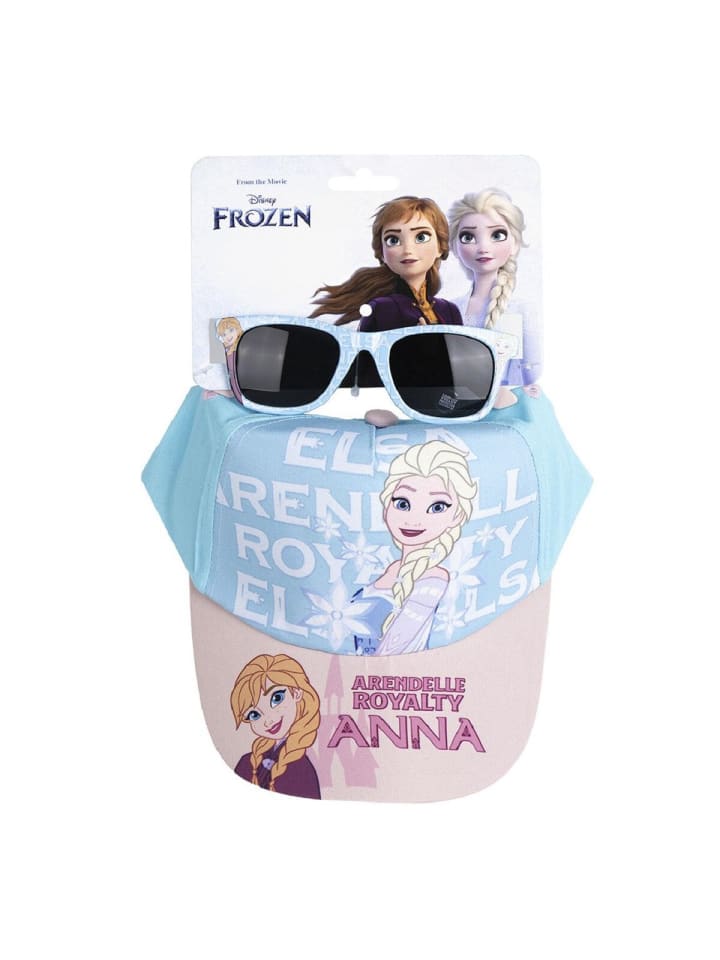 Disney Frozen Kinder Cap mit Sonnenbrille Set Sommer Zubehör in Mehrfarbig