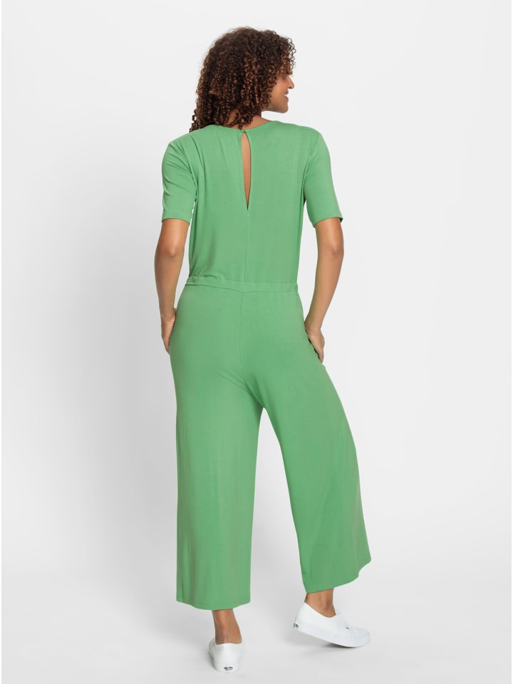 Jersey-Jumpsuit in apfel