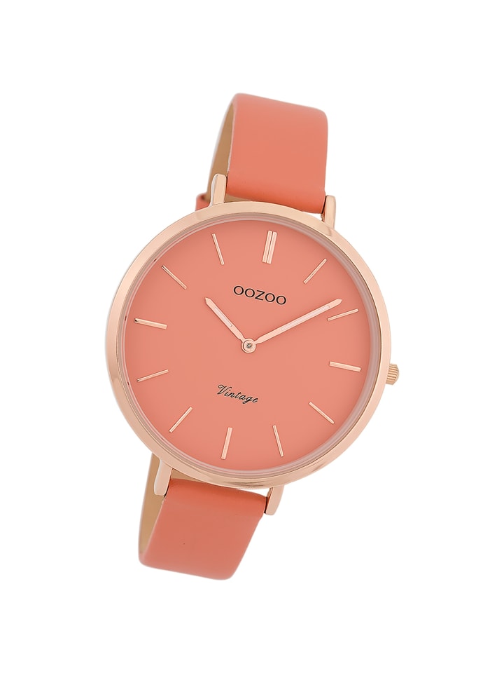 Analog-Armbanduhr Oozoo Vintage Series rosa groß (ca. 40mm)