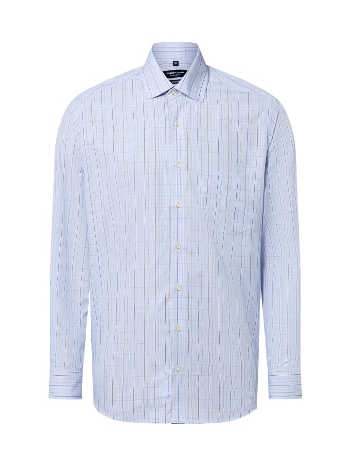 Hemd in hellblau braun - 0006