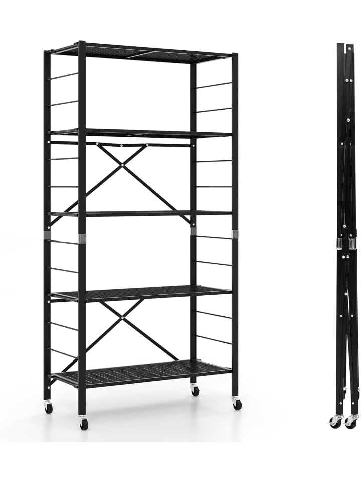 5 Stufig Lagerregal in Schwarz