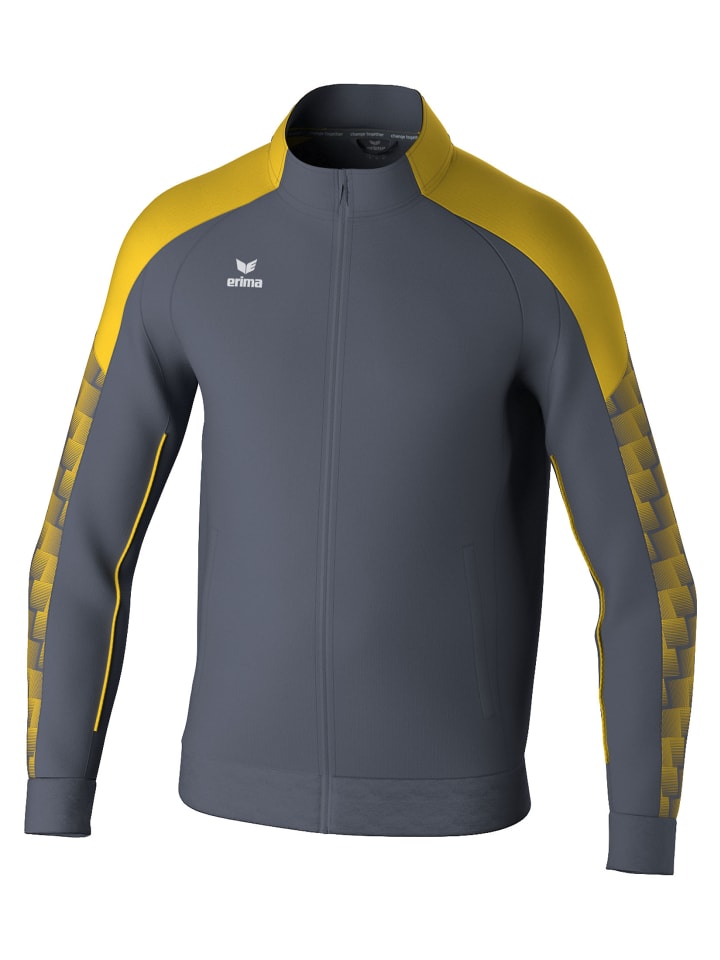 Erwachsene, Unisex Erwachsene Trainingsjacke in slate grey/gelb