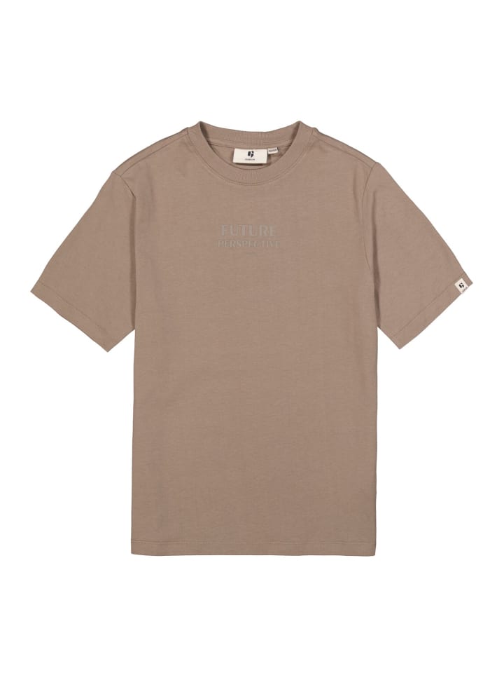 Basic T-Shirt Baumwolle Kurzarm in taupe grey