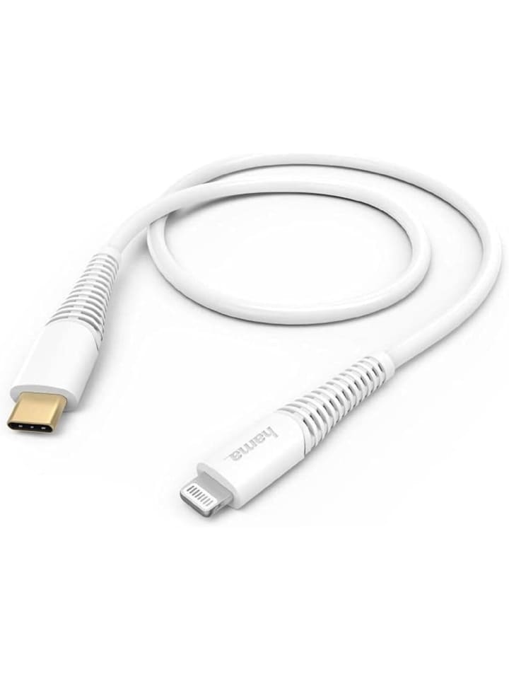 Hama Lade- und Datenkabel USB-C kompatibel mit iPhone 1,5 Meter in in weiß