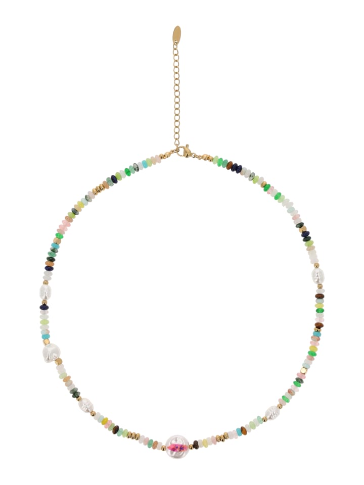 Women Necklace With Lobster Clasp in Multicolor White