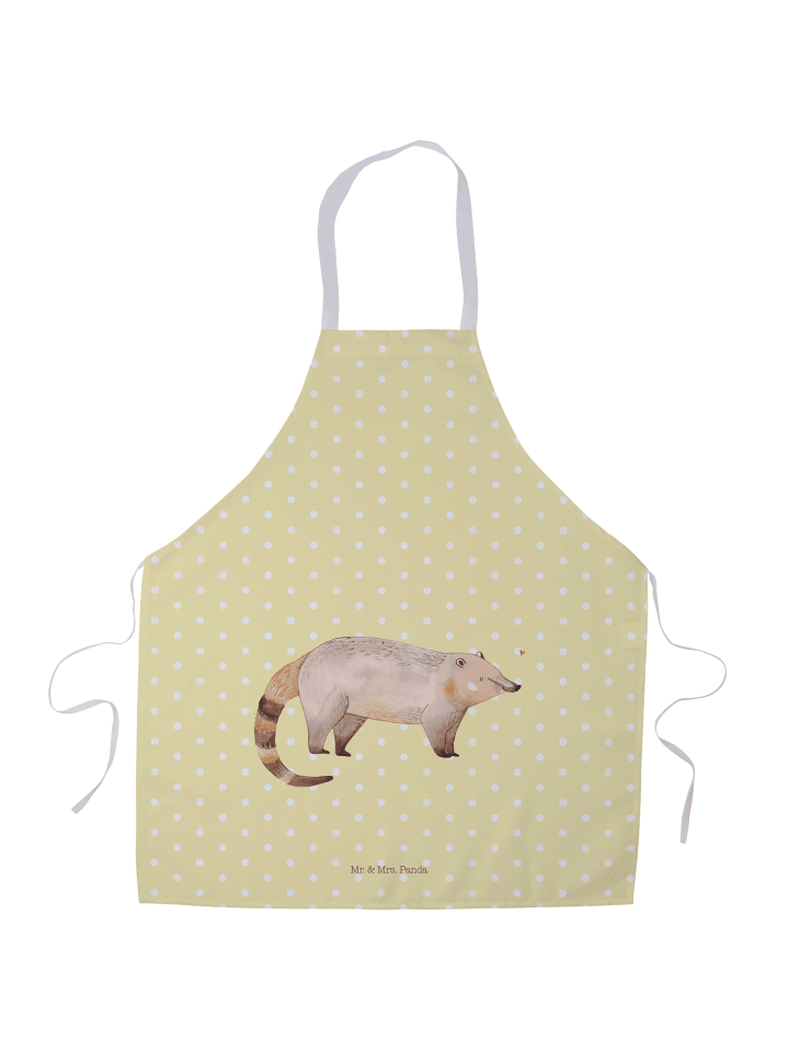 Grillschürze Nasenbär ohne Spruch in Gelb Pastell