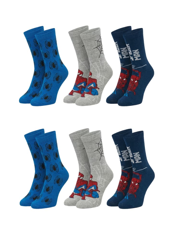 6er-Set: Socken Spider-Man in Mehrfarbig