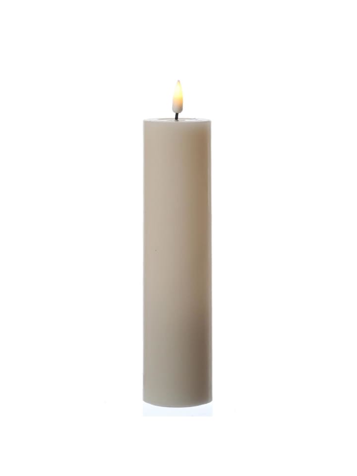 LED Kerze Mia Echtwachs flackernd H: 20cm D: 5cm in creme