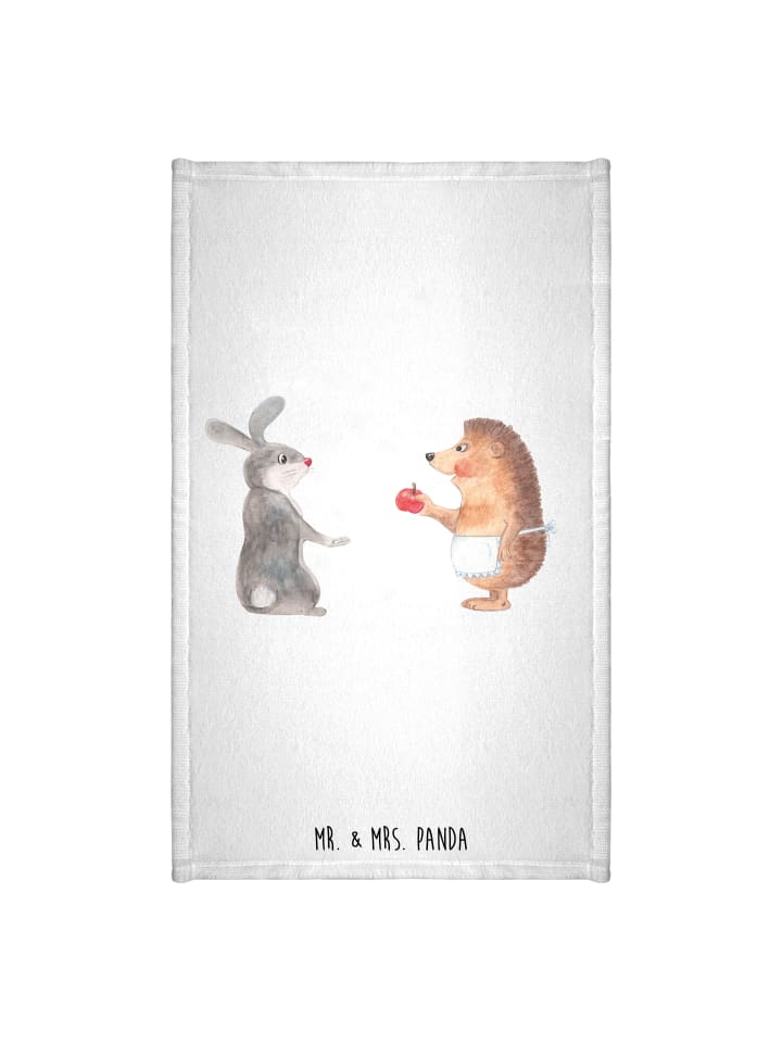 Handtuch Hase Igel ohne Spruch in Weiß