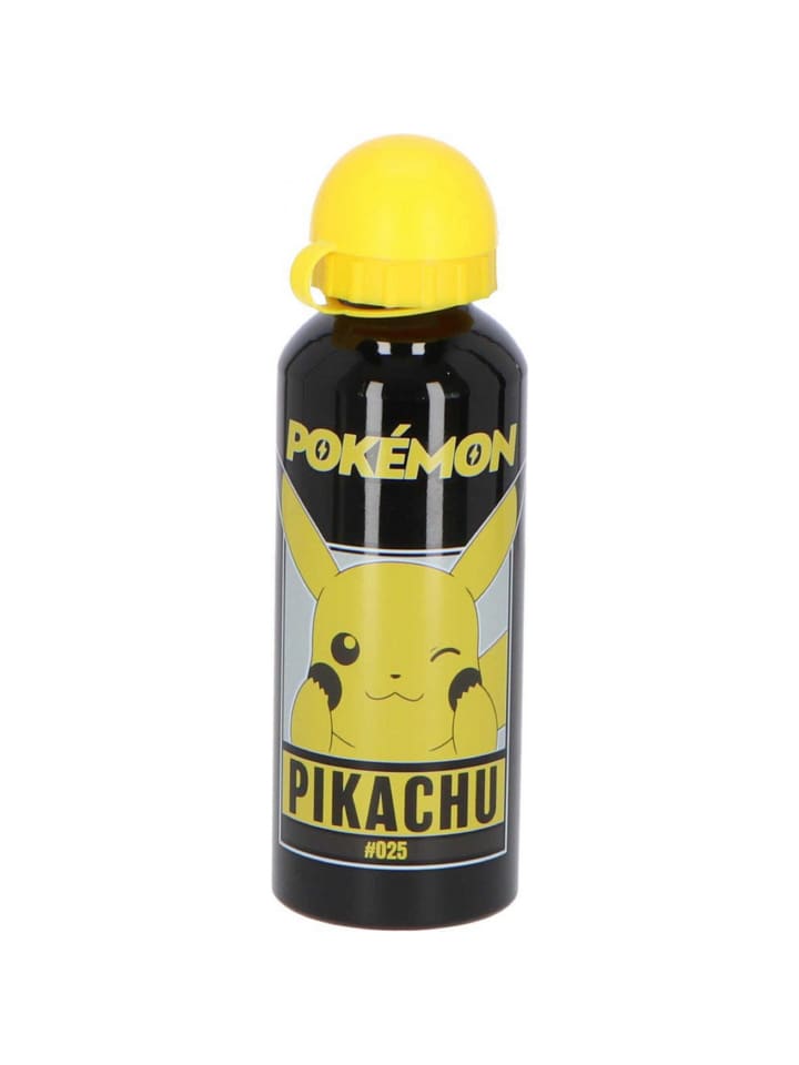 Pokémon Kinder Wasserflasche Trinkflasche aus Aluminium in Schwarz