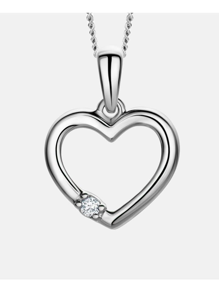 Halskette aus 375 Weißgold mit Diamant