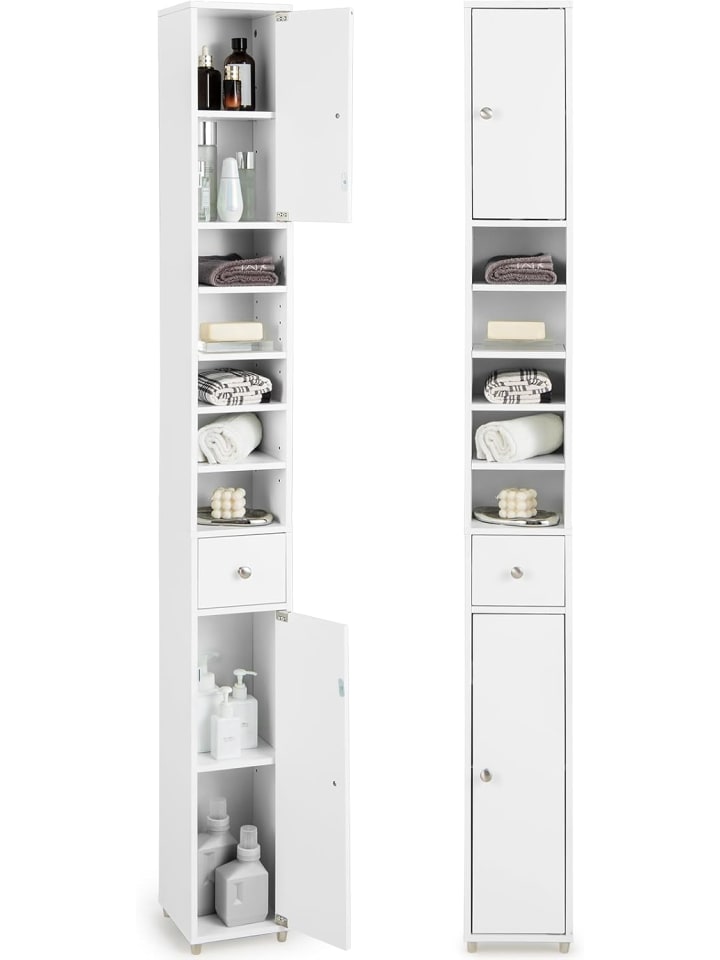 Hochschrank schmal 180 cm in Weiß