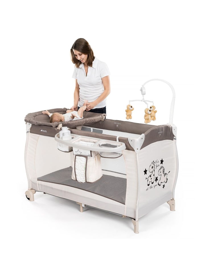 Reisebett Babycenter - Zoo in beige,braun,motiv