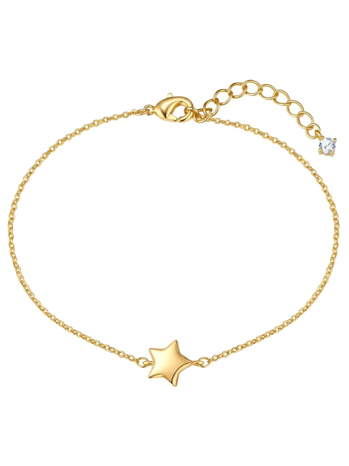 Armband Stern aus Messing mit Zirkonia in gelbgold