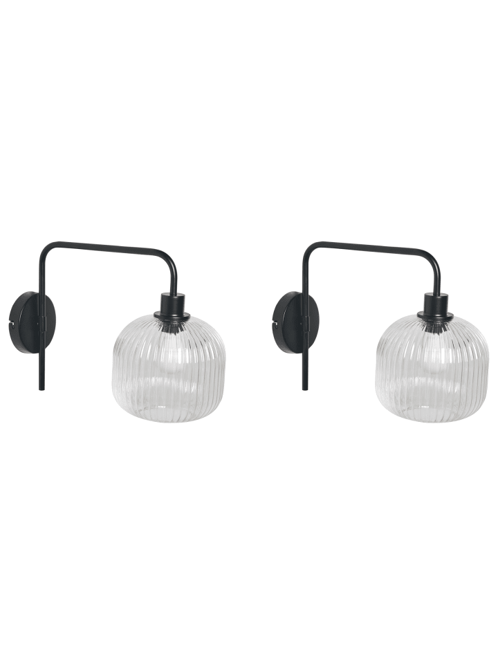 2er-Set Wandleuchten COMAPALA in Schwarz