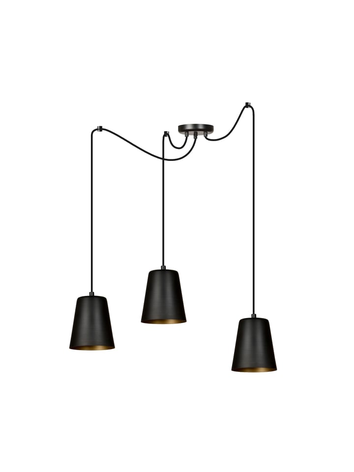 Pendelleuchte (B)14 x (L)180 x (T)40 cm in Schwarz Gold
