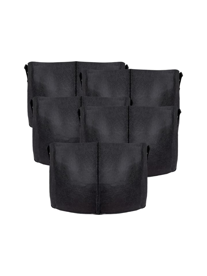 Vlies Pflanzsack - Pflanzen Übertopf in 5x Schwarz - 38L - 40x30cm