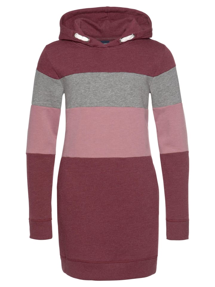 Sweatkleid in bordeaux/rosa