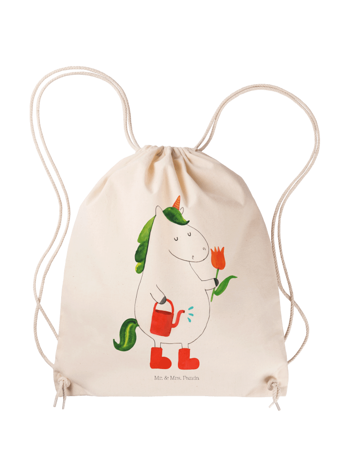 Baumwollbeutel Einhorn Gärtner ohne Spruch in Creme