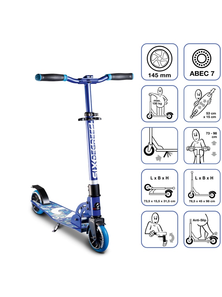 Aluminium Scooter Junior 145 mm in blau