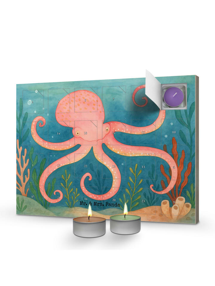 Adventskalender Tintenfisch Design ohne Spruch in Weiß
