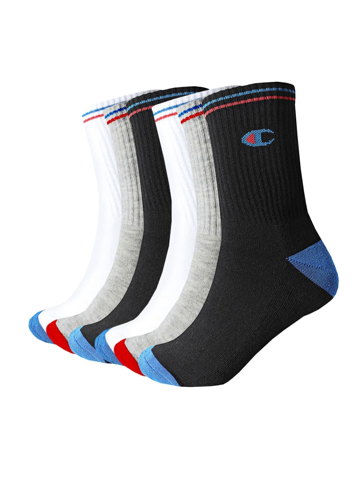 Socken Crew Socks 6 Paar in schwarz - weiß - grau