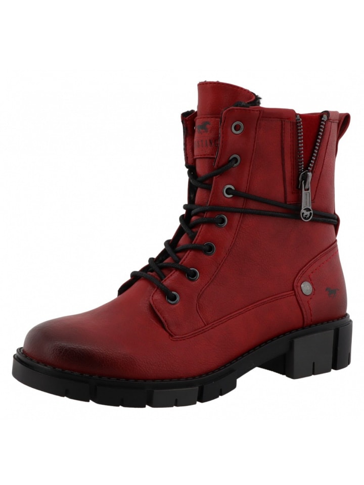 Schnürstiefel in Rot