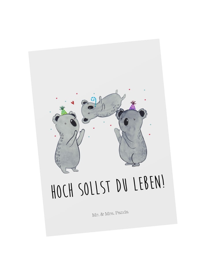 Postkarte Koalas Geburtstag mit Spruch in Weiß