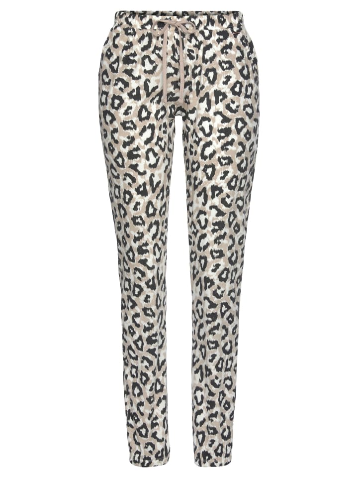 Pyjamahose in ecru-nougat-schwarz