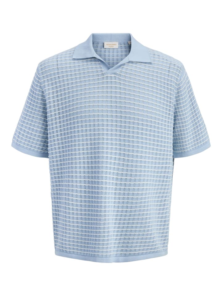 Gestricktes Polo in Cashmere Blue