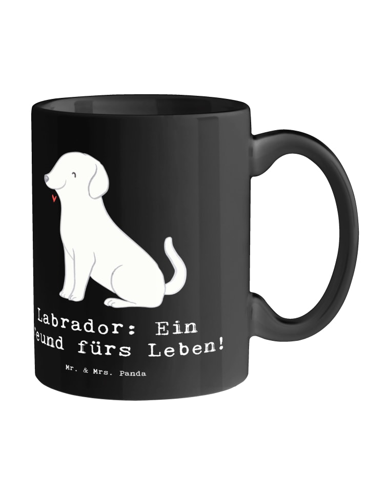 Kaffeetasse Labrador Freund mit Spruch in Schwarz