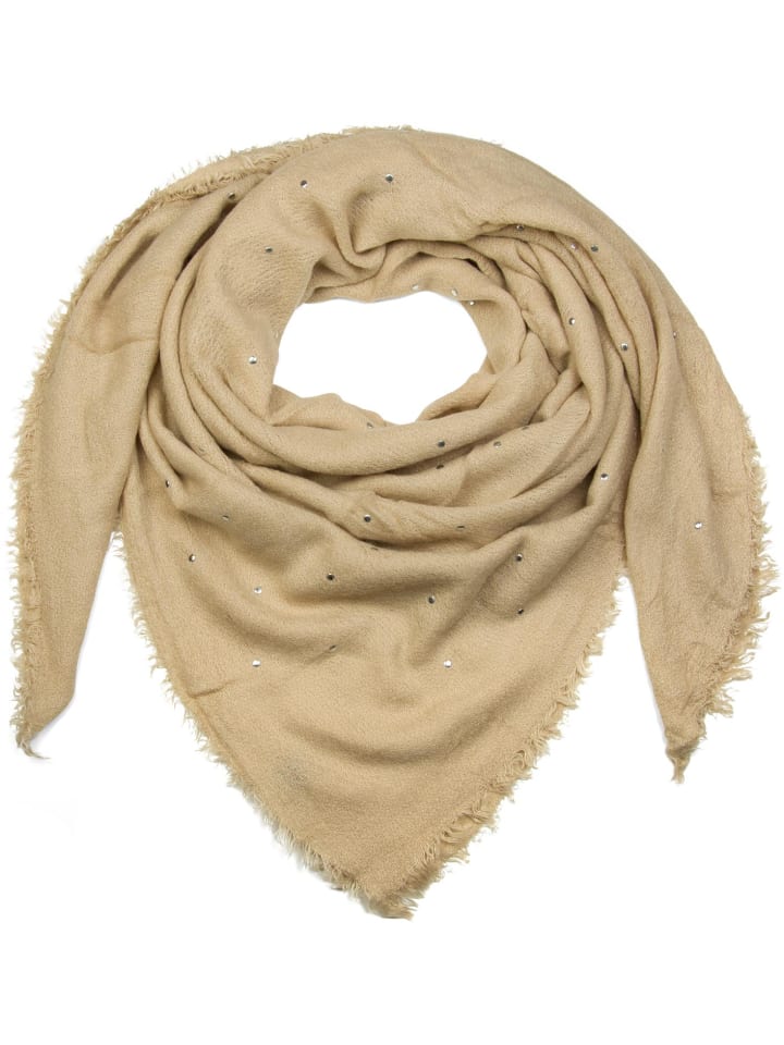 Feinstrick Vierecktuch in Beige