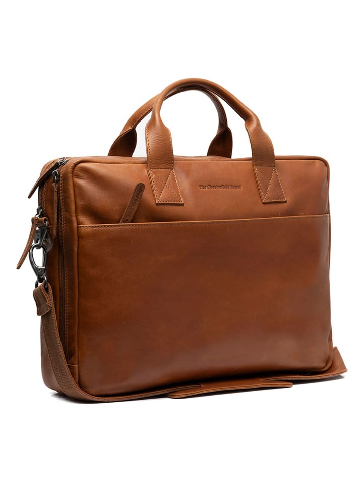 Frazer Aktentasche Leder 38 cm Laptopfach cognac